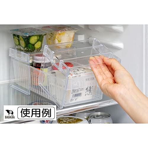 Amazon.co.jp: 2段収納ラック 冷蔵庫用 キレイ クリアー スリムタイプ